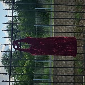 Crushed Velvet Collared Neck Minidress